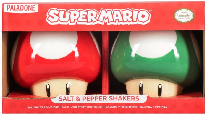 🔍 סט מלח ופלפל בצורת פטריות מעוצב-Super Mario