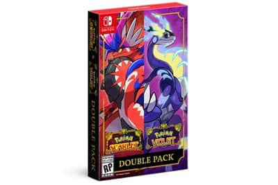 POKEMON SCARLET AND VIOLET DUAL PACK אריזה כפולה כולל סטילבוק מהודר מוזהב לאספנים+קוד 200 פוקבולס לשני המשחקים - מארז במלאי מוגבל!