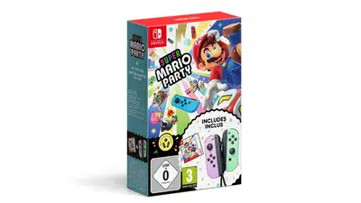 NINTENDO JOYCON MARIO PARTY ירוק סגול פסטל עם משחק