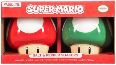🔍 סט מלח ופלפל בצורת פטריות מעוצב-Super Mario